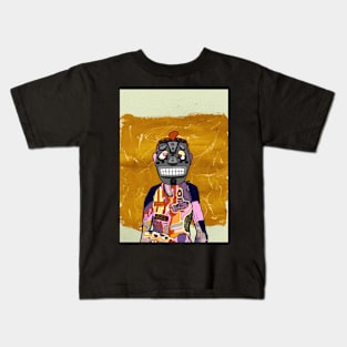 Zulu King NFT - Mystical Royalty: African Character with Enchanting Mask Kids T-Shirt